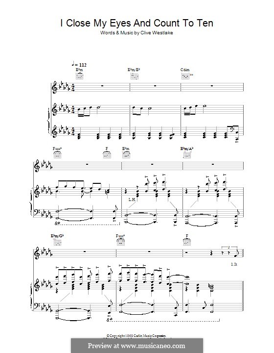 I Close My Eyes and Count to Ten (Dusty Springfield): Para vocais e piano (ou Guitarra) by Clive Westlake