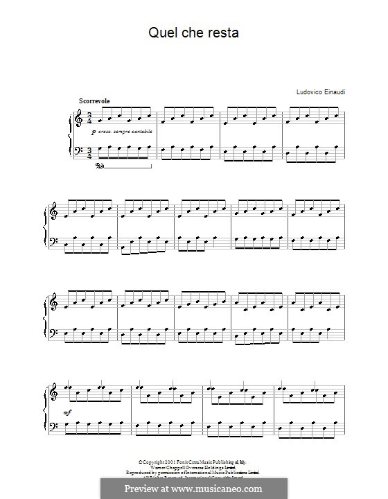 Quel Che Resta Por L Einaudi Partituras On M sicaNeo