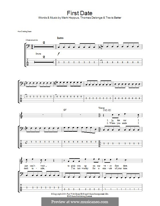 First Date (Blink-182): para baixo com guia by Mark Hoppus, Tom DeLonge, Travis Barker