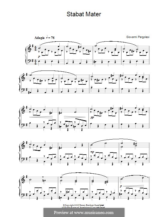 Stabat Mater: Piano-vocal score (English text) by Giovanni Battista Pergolesi
