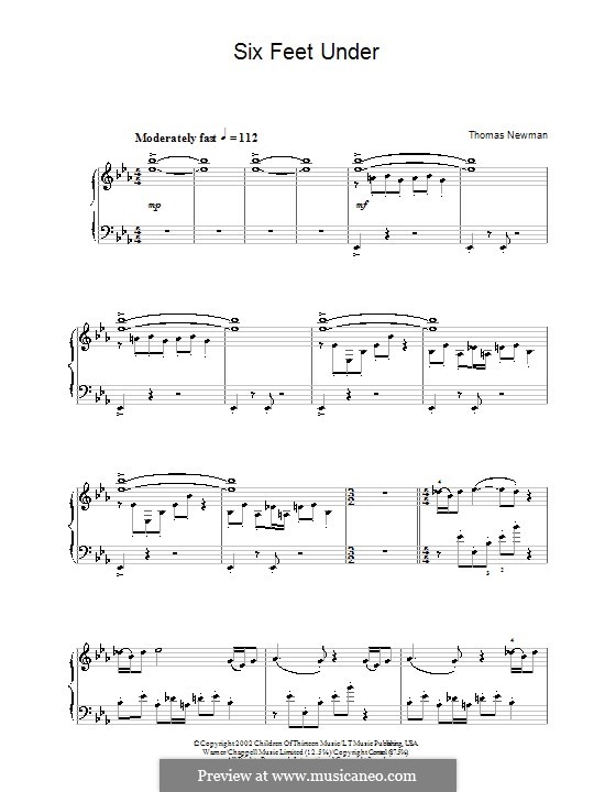 Theme from Six Feet Under: Para Piano by Thomas Newman