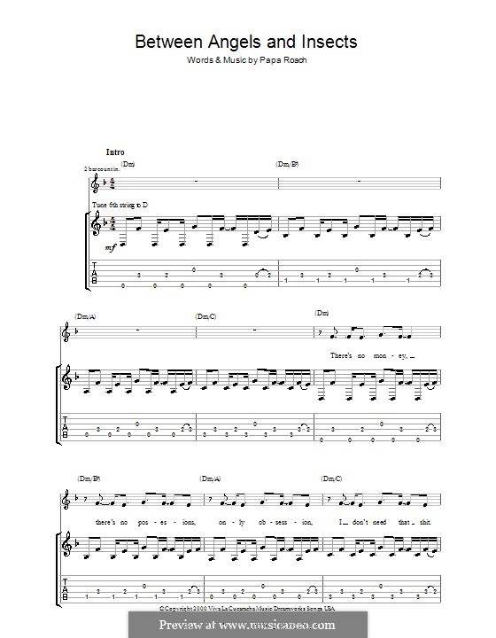 Between Angels and Insects: Para guitarra com guia by Papa Roach