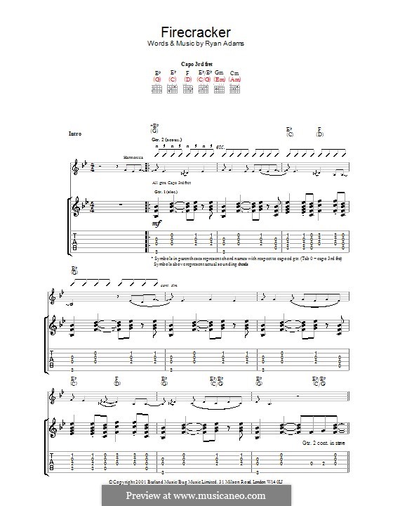 Firecracker: Para guitarra com guia by Ryan Adams