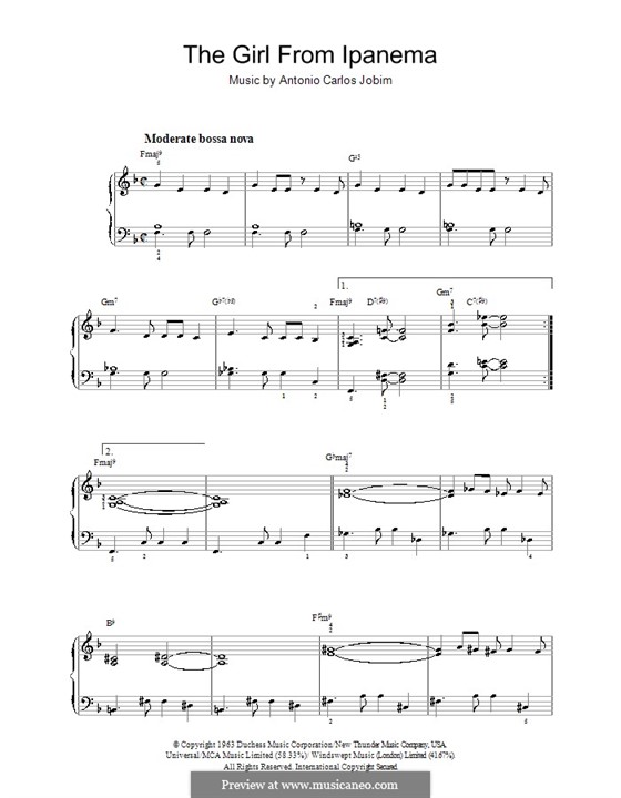 Piano version: versão facil para piano by Antonio Carlos Jobim