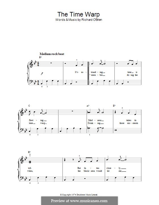 The Time Warp (from The Rocky Horror Picture Show): Facil para o piano by Richard O'Brien