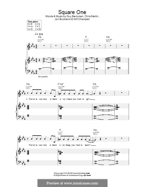 Square One (Coldplay): Para vocais e piano (ou Guitarra) by Chris Martin, Guy Berryman, Jonny Buckland, Will Champion