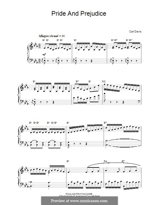 Pride and Prejudice: Para Piano by Carl Davis