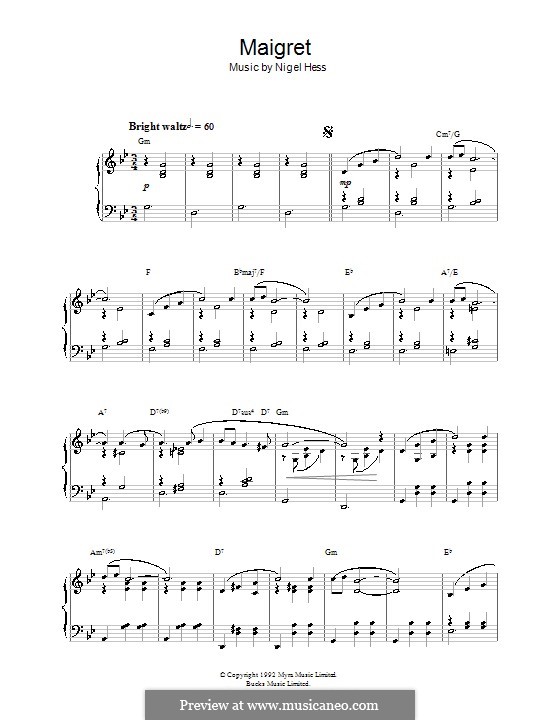 Maigret: Para Piano by Nigel Hess