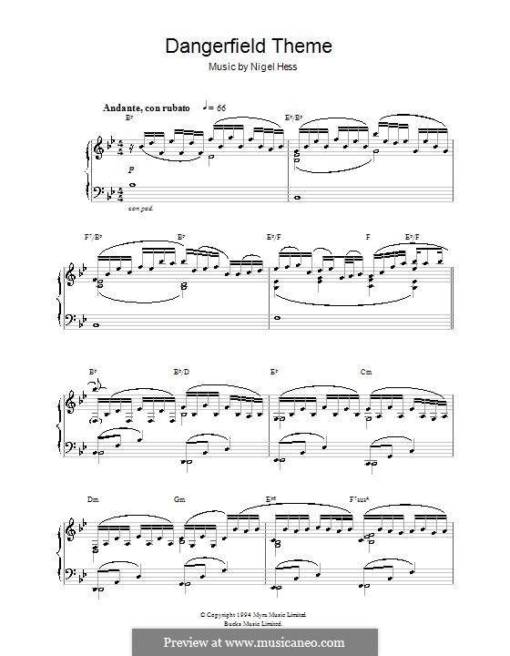 Dangerfield Theme: Para Piano by Nigel Hess