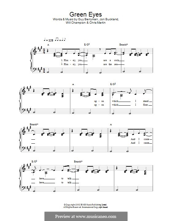 Green Eyes (Coldplay): Facil para o piano by Chris Martin, Guy Berryman, Jonny Buckland, Will Champion