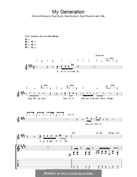 My Generation (Limp Bizkit): Para guitarra com guia by John Otto, Sam Rivers, Wes Borland