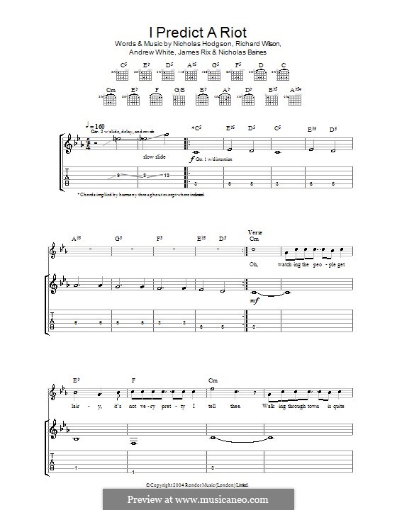 I Predict a Riot (Kaiser Chiefs): Para guitarra com guia by Andrew White, James Rix, Nicholas Baines, Nicholas Hodgson, Charles Wilson