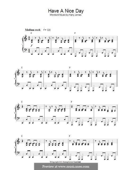 Have a Nice Day (Stereophonics): Para Piano by Kelly Jones