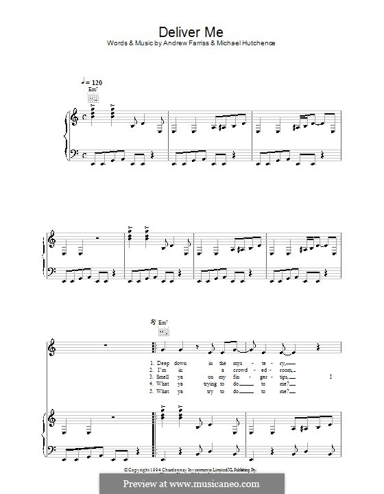 Deliver Me (INXS): Para vocais e piano (ou Guitarra) by Andrew Farriss, Michael Hutchence