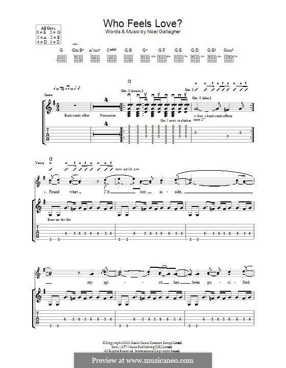 Who Feels Love? (Oasis): Para guitarra com guia by Noel Gallagher