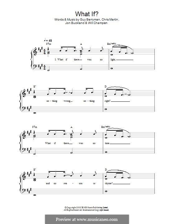 What if? (Coldplay): Facil para o piano by Chris Martin, Guy Berryman, Jonny Buckland, Will Champion