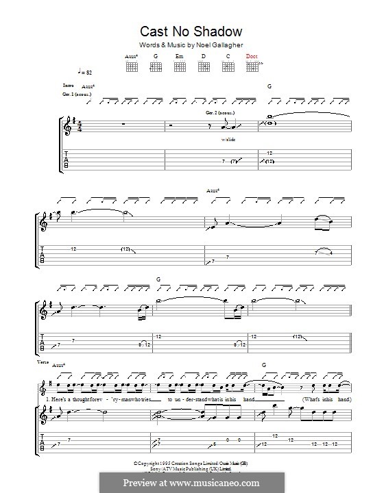 Cast No Shadow (Oasis): Para guitarra com guia by Noel Gallagher