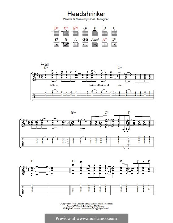 Headshrinker (Oasis): Para guitarra com guia by Noel Gallagher