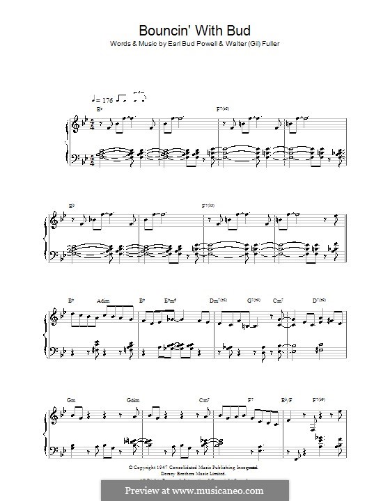 Bouncing with Bud: Para Piano by Bud Powell, Walter Gil Fuller