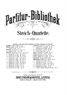 String Quartet No.1, Op.63: Partitura completa by Niels Wilhelm Gade