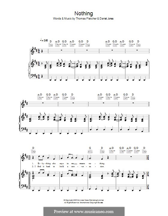 Nothing (McFly): Para vocais e piano (ou Guitarra) by Tom Fletcher, Danny Jones