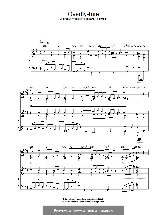Overtly-ture (from Jerry Springer the Opera): Para vocais e piano (ou Guitarra) by Richard Thomas