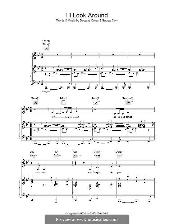 I'll Look Around (Madeleine Peyroux): Para vocais e piano (ou Guitarra) by Douglas Cross, George Cory