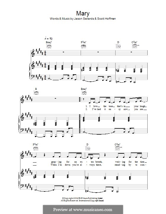 Mary (Scissor Sisters): Para vocais e piano (ou Guitarra) by Jason Sellards, Scott Hoffman