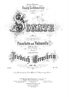 Sonata for Cello and Piano in D Minor, Op.12: Score, Parte de solo by Friedrich Gernsheim