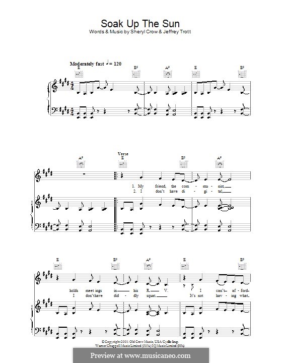 Soak Up the Sun: Para vocais e piano (ou Guitarra) by Jeffrey Trott