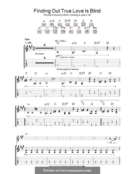 Finding Out True Love Is Blind (Louis XIV): Para guitarra com guia by Brian Karscig, Jason Hill