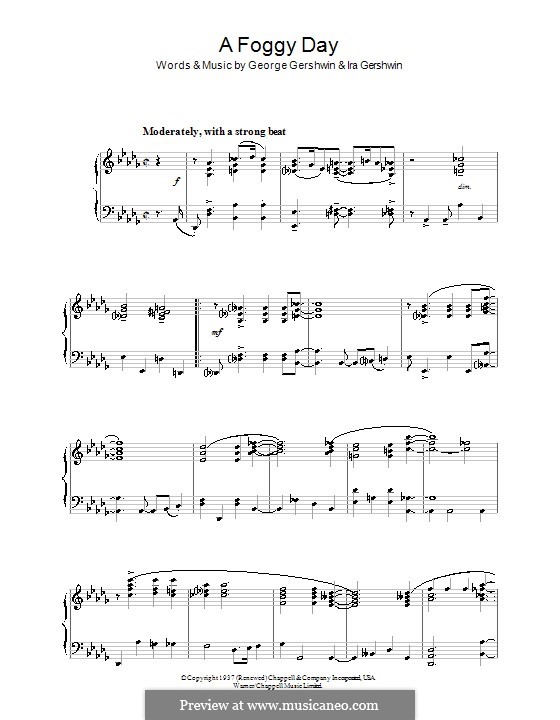 A Foggy Day (In London Town): Para Piano by George Gershwin