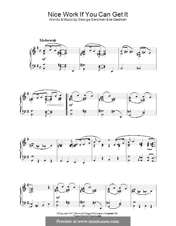 Nice Work If You Can Get It: Para Piano by George Gershwin