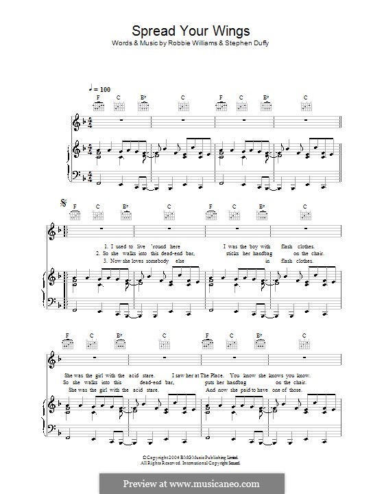 Spread Your Wings: Para vocais e piano (ou Guitarra) by Stephen Duffy