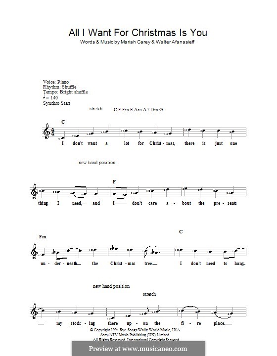 Instrumental version: para teclado by Mariah Carey, Walter Afanasieff