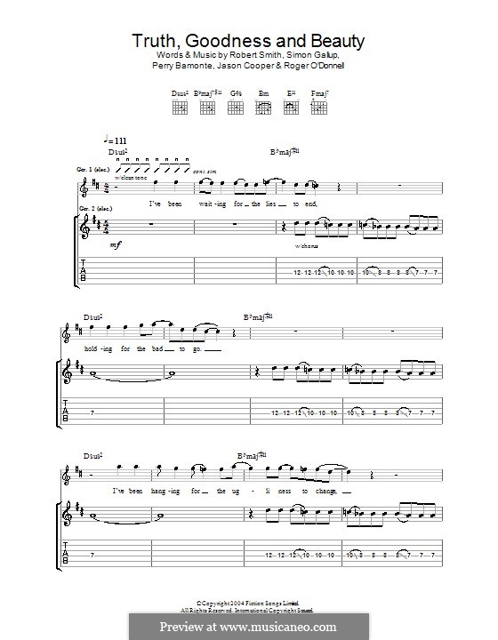 Truth, Goodness and Beauty (The Cure): Para guitarra com guia by Jason Cooper, Perry Bamonte, Robert Gary Smith, Roger O'Donnell, Simon Gallup