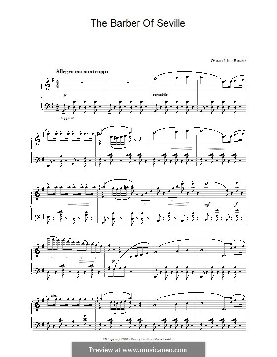 Overture: tema para piano by Gioacchino Rossini