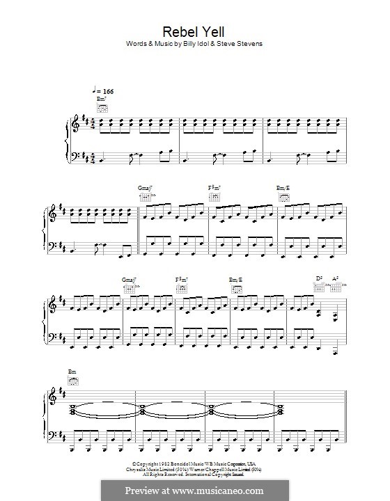 Rebel Yell: Para vocais e piano (ou Guitarra) by Steve Stevens