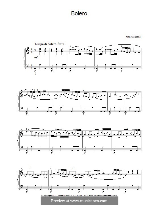 Bolero, M.81: Para Piano by Maurice Ravel