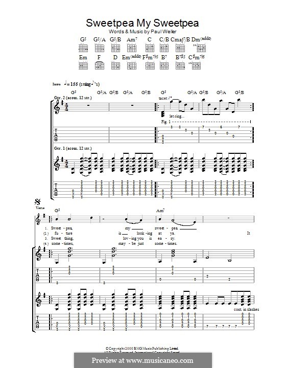 Sweet Pea, My Sweet Pea: Para guitarra com guia by Paul Weller