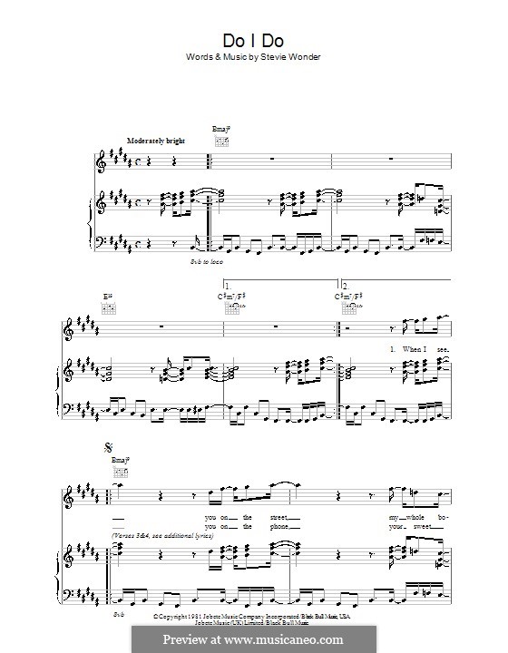 Do I Do: Para vocais e piano (ou Guitarra) by Stevie Wonder