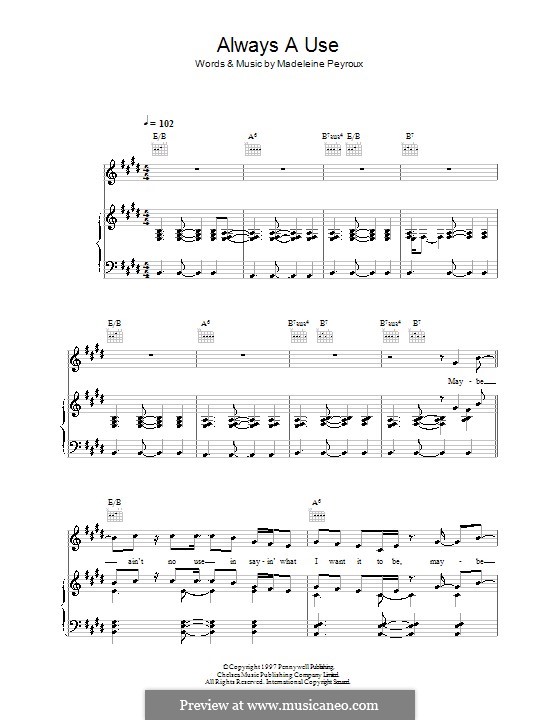 Always a Use: Para vocais e piano (ou Guitarra) by Madeleine Peyroux