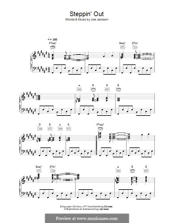 Steppin' Out: Para vocais e piano (ou Guitarra) by Joe Jackson