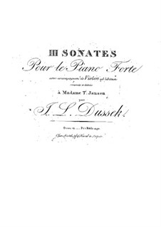 Three Sonatas for Piano and Violin ad libitum, Op.13 Craw 67-69: Three Sonatas for Piano and Violin ad libitum by Jan Ladislav Dussek