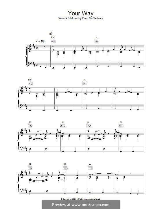 Your Way: Para vocais e piano (ou Guitarra) by Paul McCartney