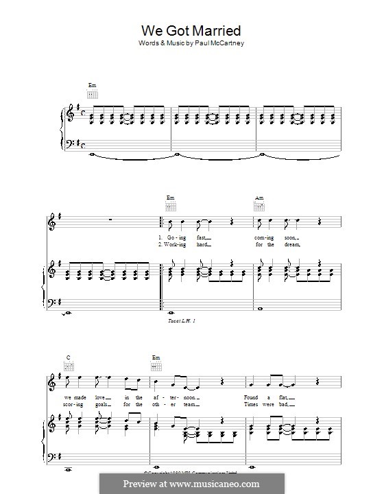 We Got Married: Para vocais e piano (ou Guitarra) by Paul McCartney