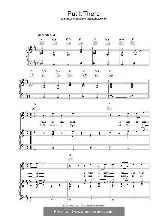 Put It There: Para vocais e piano (ou Guitarra) by Paul McCartney