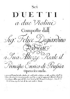 Six Duos for Two Violins, Op.2: seis duos para dois violinos by Felice Giardini