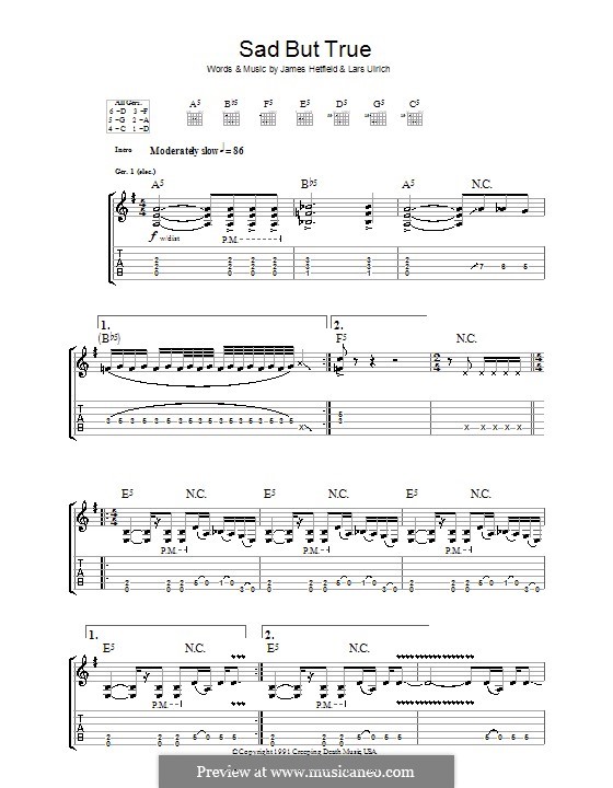 Sad But True (Metallica) por J. Hetfield, L. Ulrich em músicaNeo