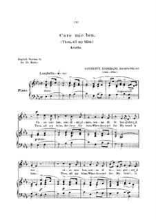 Caro mio ben (O Maiden Dear): For voice and piano (english and italian texts) by Tommaso Giordani